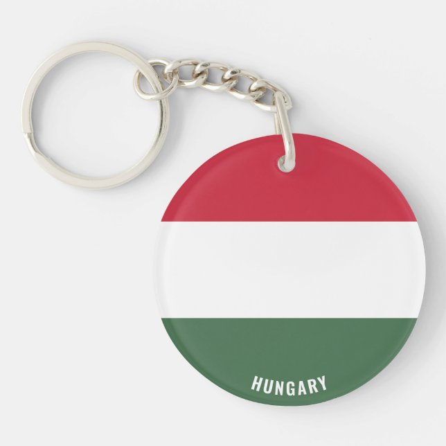 Hungary Flag Charming Patriotic Keychain (Front)