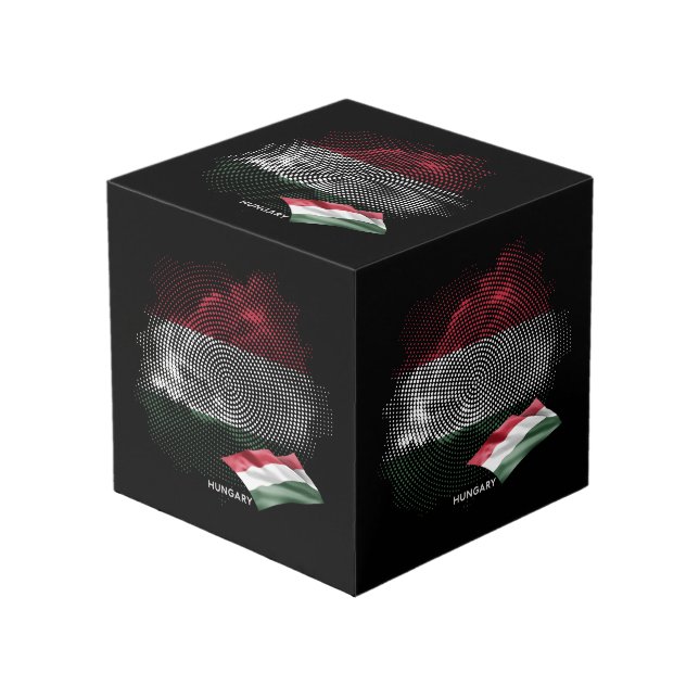 Hungary flag cube (Front Angled)