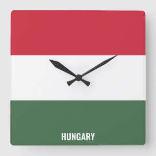 Hungary Flag Dazzling Patriotic Square Wall Clock