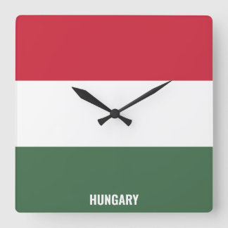 Hungary Flag Dazzling Patriotic Square Wall Clock