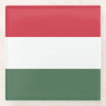 Hungary Flag Glass Coaster<br><div class="desc">Patriotic flag of Hungary.</div>