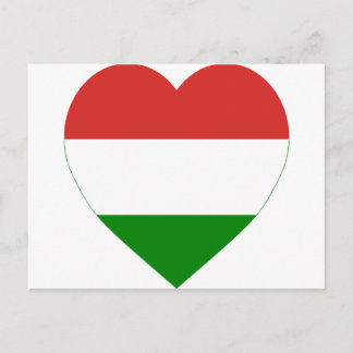 Hungary Flag Heart Postcard