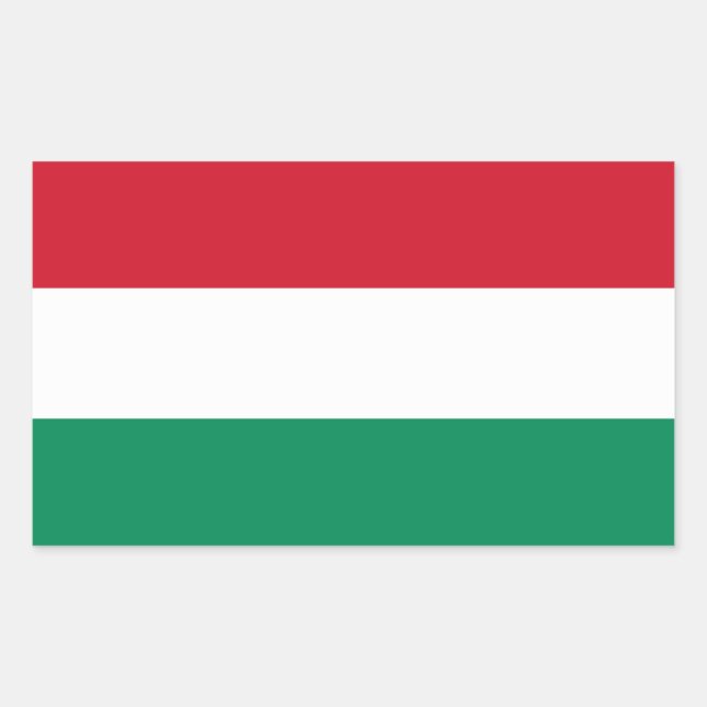 Hungary Flag HU Rectangular Sticker (Front)