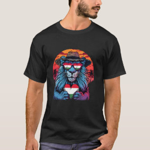Hungary Flag Lion Sunset Heart Sunglasses Hungaria T-Shirt