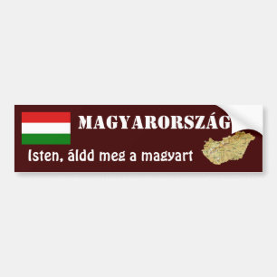 Hungary Flag + Map Bumper Sticker