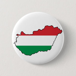 Hungary Flag Map HU 6 Cm Round Badge