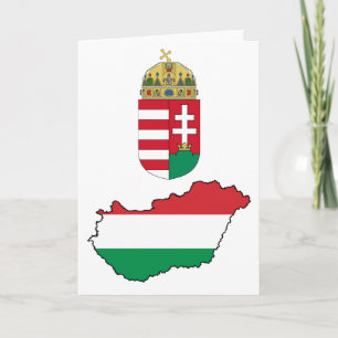 Hungary Flag Map HU Card