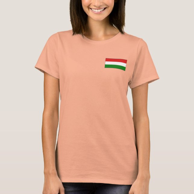 Hungary Flag + Map T-Shirt (Front)