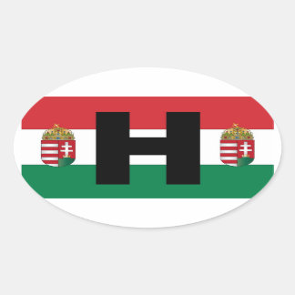 Hungary Flag Oval Oval Sticker