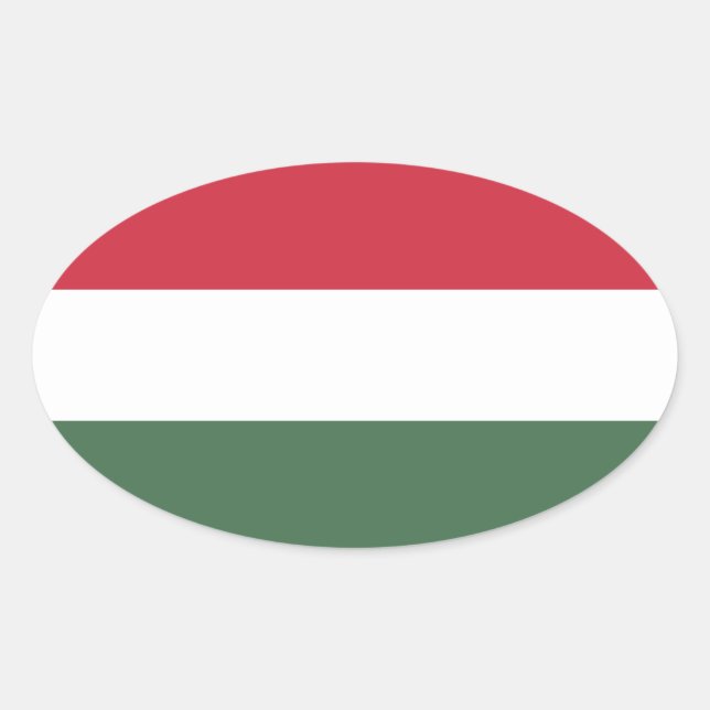 Hungary Flag Oval Sticker (Front)