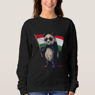 Hungary Flag Panda Bear Hungarian Roots Hungarian  Sweatshirt