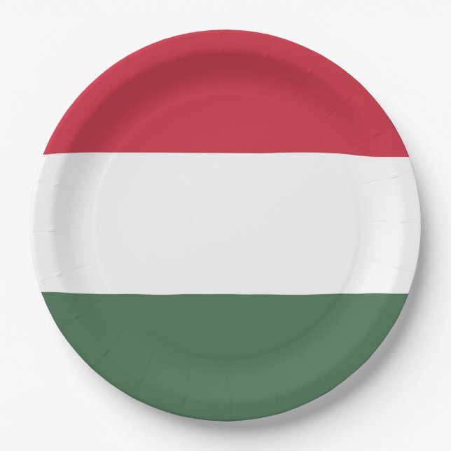 Hungary Flag Paper Plate (Front)