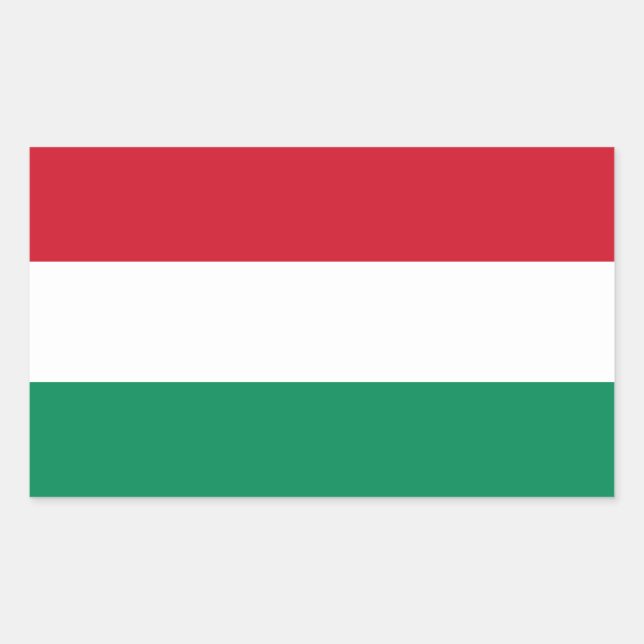 Hungary Flag Rectangular Sticker (Front)