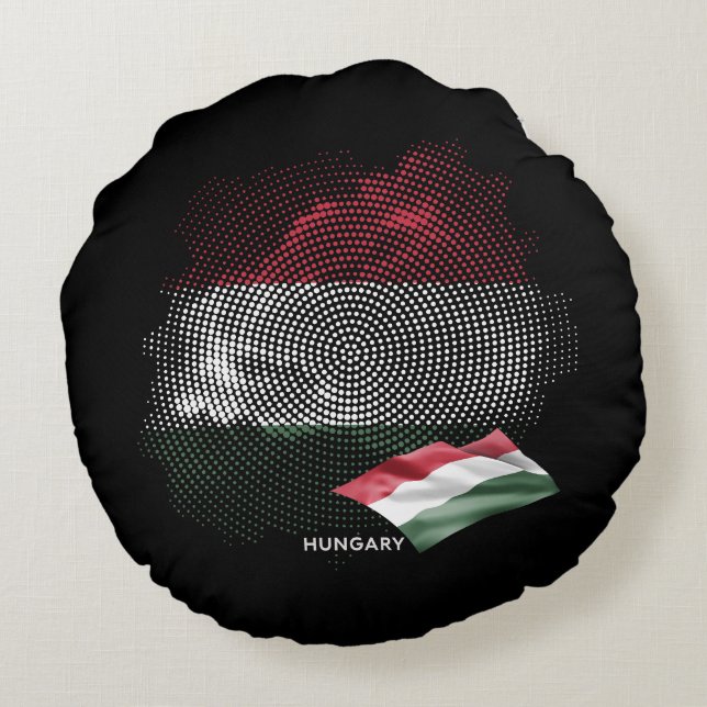 Hungary flag round cushion (Back)
