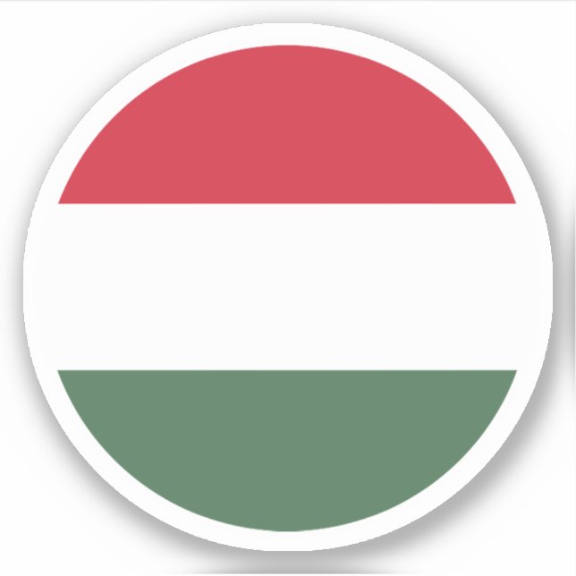 Hungary Flag Round Sticker (Front)