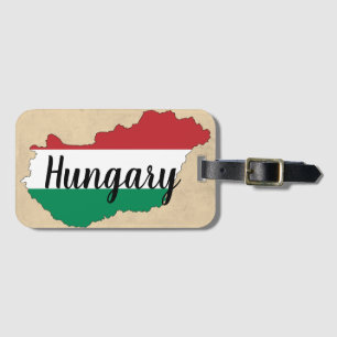 Hungary Flag Silhouette Luggage Tag