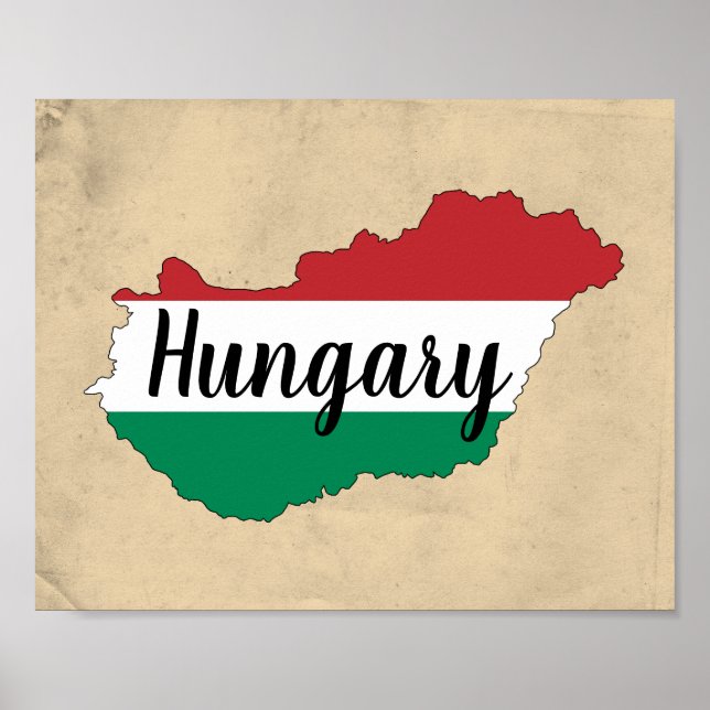 Hungary Flag Silhouette   Poster (Front)