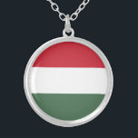 Hungary Flag Silver Plated Necklace<br><div class="desc">Patriotic flag of Hungary.</div>