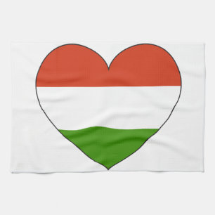 Hungary Flag Simple Tea Towel