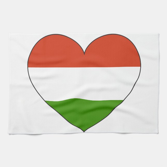 Hungary Flag Simple Tea Towel (Horizontal)