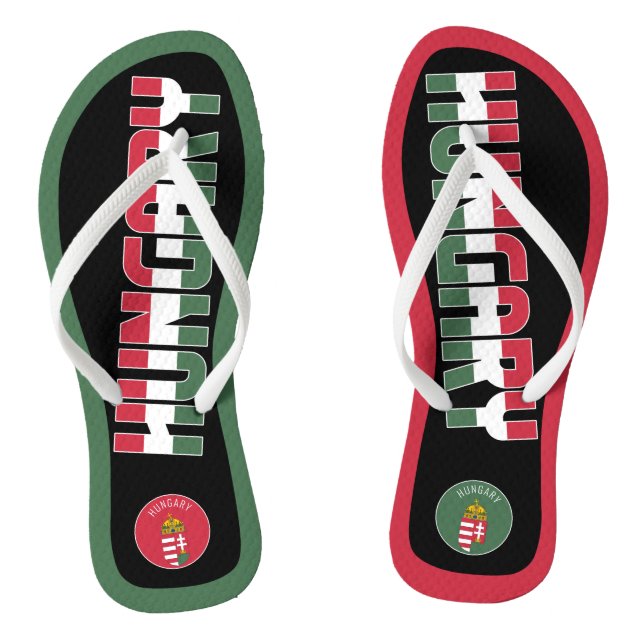 Hungary Flag Superb Patriotic Jandals (Footbed)