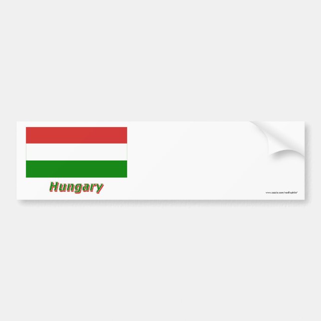 Hungary Flag with Name Bumper Sticker (Front)