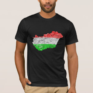 Hungary Flagcolor Map T-Shirt