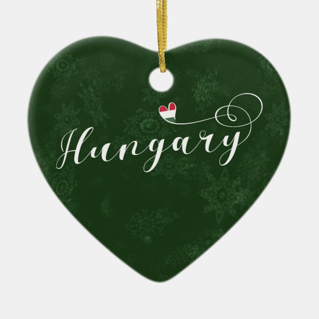 Hungary Heart, Christmas Tree Ornament (Front)