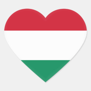 Hungary (Hungarian) Flag Heart Sticker