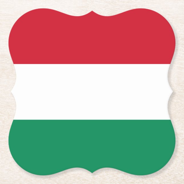 Hungary (Hungarian) Flag Paper Coaster (Front)