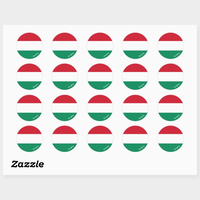 Hungary & Hungarian flag patriots, holiday /sports Classic Round Sticker (Sheet)