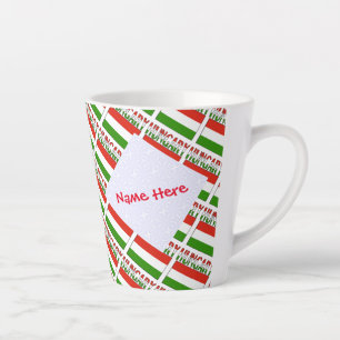 Hungary Hungarian Flag Tiled Red Personalised Latte Mug