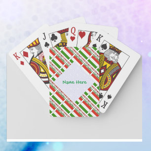 Hungary Hungarian Flag Tilled Green Personal Playing Cards