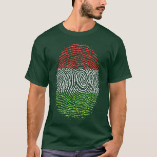 Hungary Hungarian Hungarian Fingerprint Flag T-Shirt