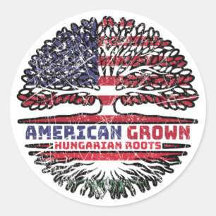 Hungary Hungarian US American USA United States Classic Round Sticker
