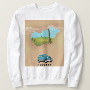 Hungary Illustrated map travel poster Sweatshirt