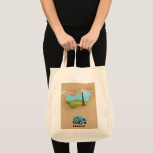 Hungary Illustrated map travel poster Tote Bag
