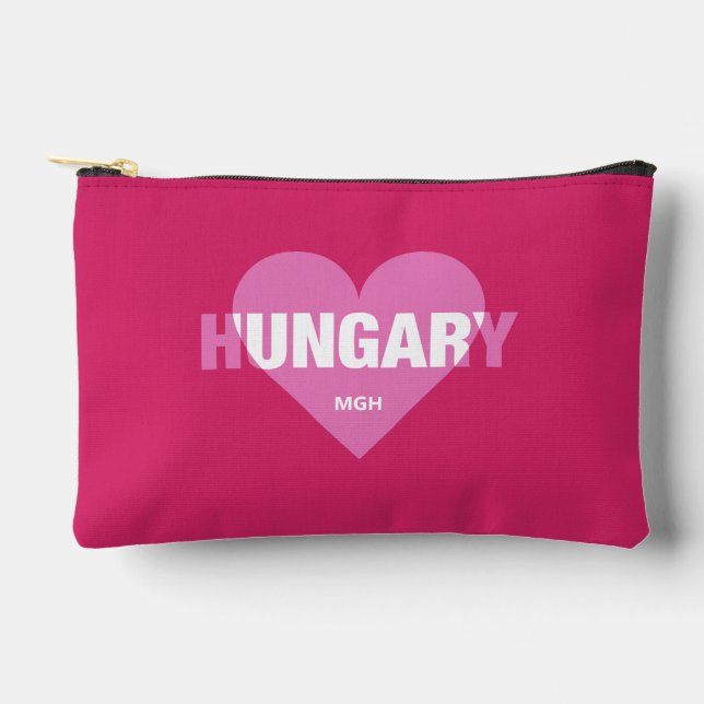 Hungary Love custom monogram Accessory Pouch (Front)