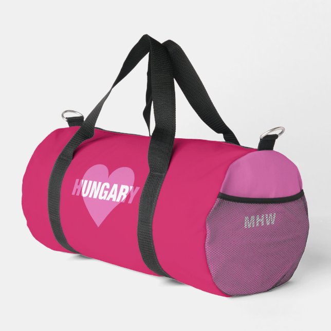 Hungary Love custom monogram Duffle Bag (Right Corner)