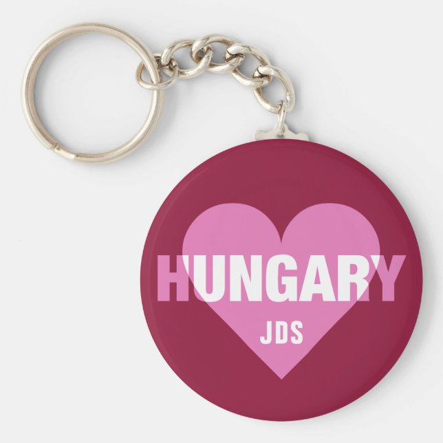 Hungary Love custom monogram key chains (Front)