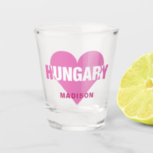 Hungary Love custom name shot glass