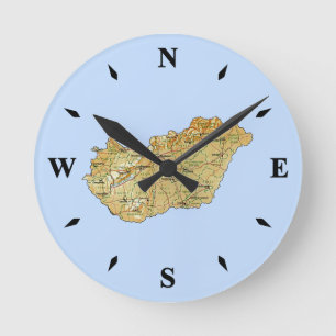 Hungary Map Clock