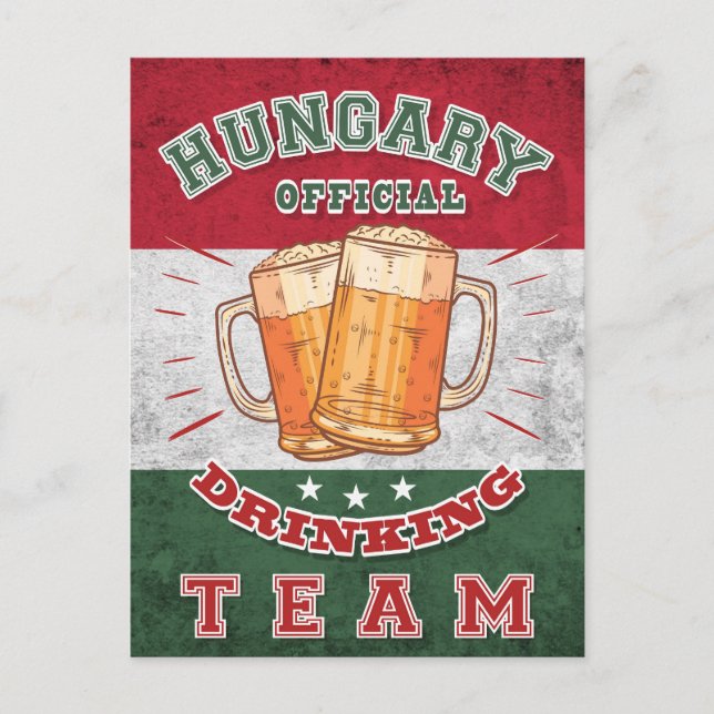 Hungary Official Drinking Team. Funny beer Postcard (Front)