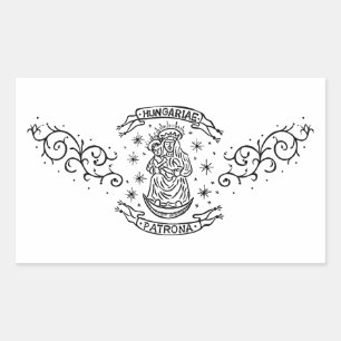 hungary religious motif mediaeval virgin mary jesu rectangular sticker