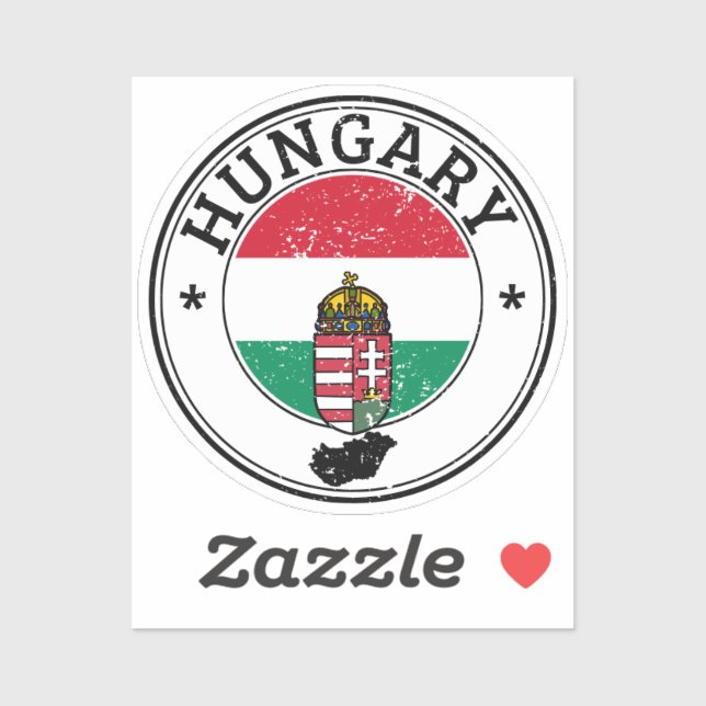 Hungary Seal Sticker Round Flag For Laptop Book... (Sheet)