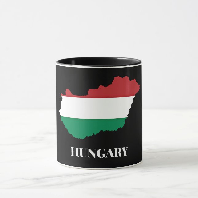 Hungary, silhouette and flag, mug (Center)