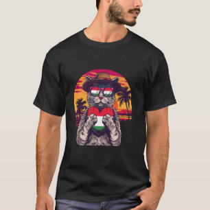 Hungary Sunset Cat Tropical Hungarian Flag Hungari T-Shirt