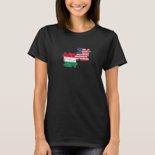 Hungary USA Hungarian American Flag   T-Shirt