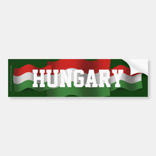 Hungary Waving Flag Bumper Sticker