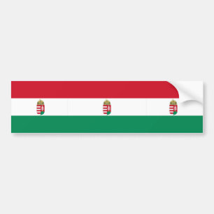 Hungary With Arms, Hungary flag Bumper Sticker